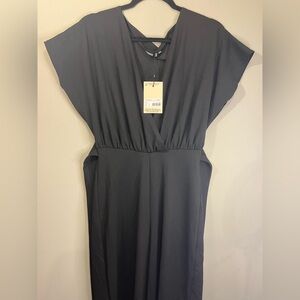 Missguided + Black V Neck Belted  Jumpsuit